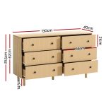 Artiss 6 Chest of Drawers Tallboy Cabinet - RUTH Pine - Image 2