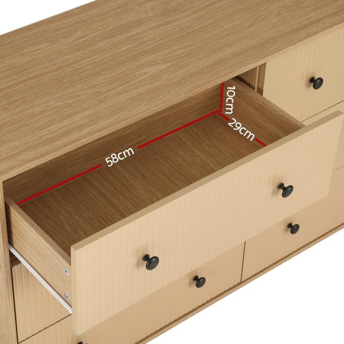 Artiss 6 Chest of Drawers Tallboy Cabinet - RUTH Pine - Image 3