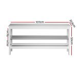 Artiss Shoe Rack Cabinet Bamboo Bench 10 Paris White - Image 2