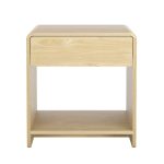 Artiss Bedside Table Drawer Open Shelf Pine - Image 3