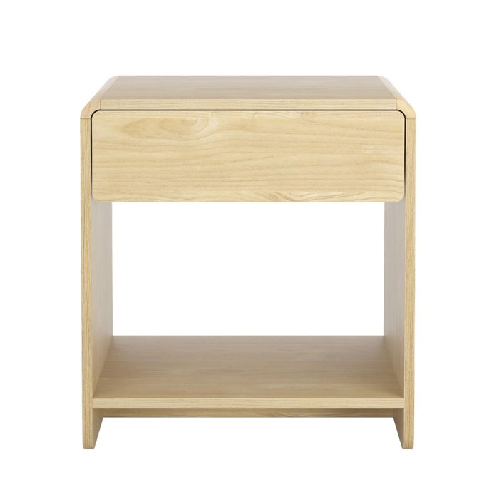 Artiss Bedside Table Drawer Open Shelf Pine - Image 3