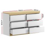 Artiss 6 Chest of Drawers Cabinet Dresser Table Tallboy Storage Bedroom White - Image 2