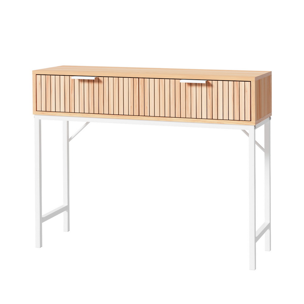 FUR-U-CST-01-WDWH-189535-00 Artiss Console Table 2 Drawers 92CM - Image 1