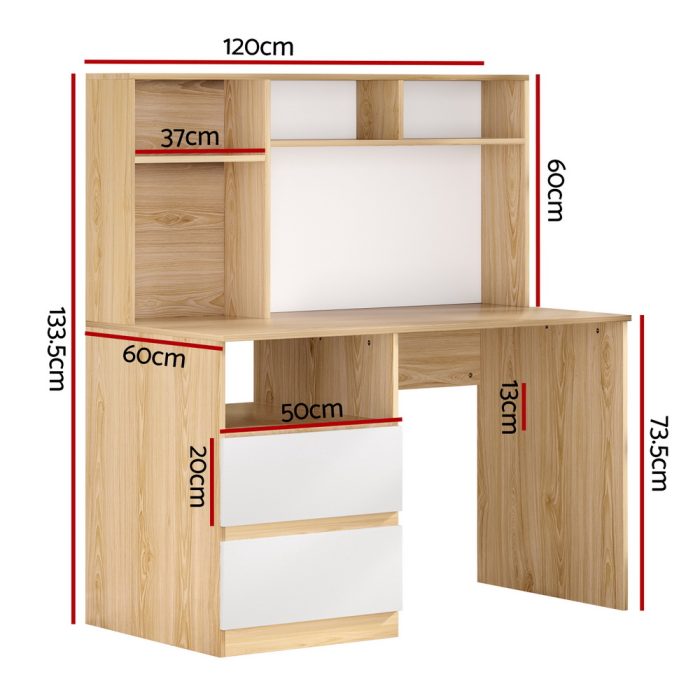 Artiss Computer Desk Office Study Desks Table Bookshelf Drawer - Image 2