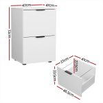 Artiss Filing Cabinet Files Storage Office Shelves File Organiser White 2 Drawer - Image 2