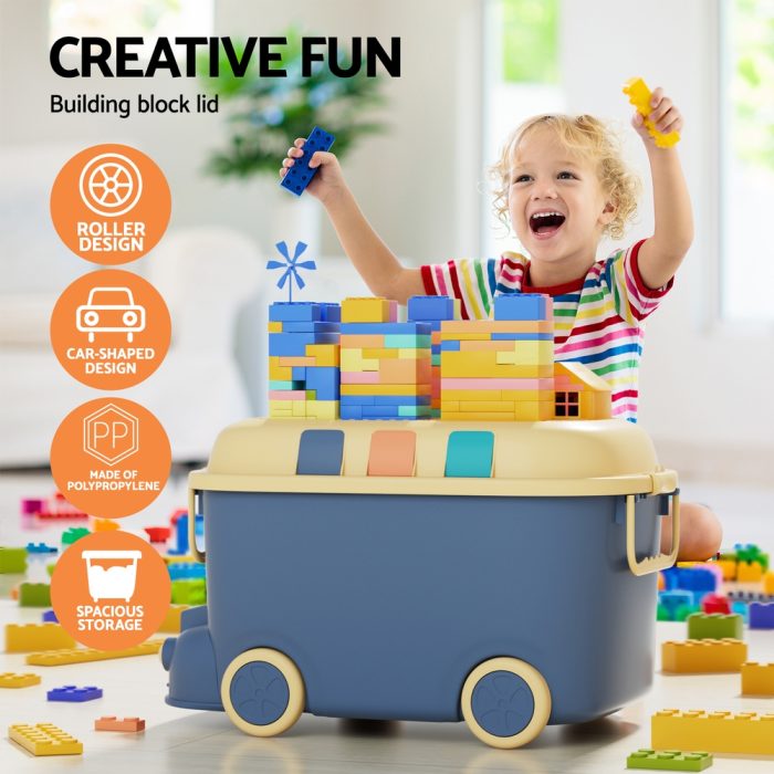 Keezi 3PCS Toy Storage Box Cute Car Toy Container Kids Toys Organiser Snack Boxes - Image 4