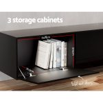 Artiss Floating Entertainment Unit TV Cabinet High Glossy Black 3 Cabinets 200CM - Image 4