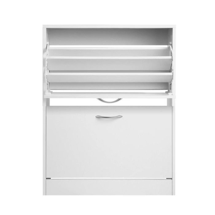 Artiss Shoe Rack Cabinet 24 Pairs Adjustable Shelves White Iris - Image 3