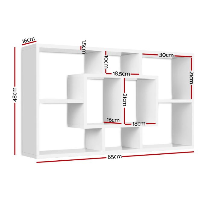 Artiss Floating Wall Shelves Bookshelf White - Image 2