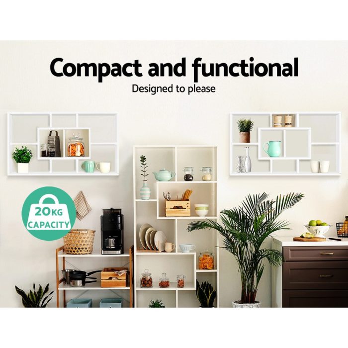 Artiss Floating Wall Shelves Bookshelf White - Image 3