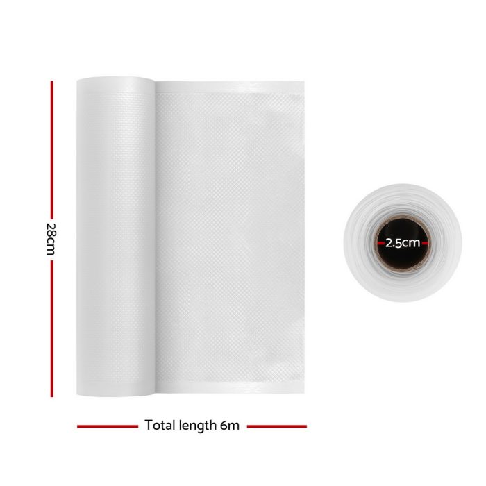 10 Rolls Food Vacuum Sealer Bags Storage Saver Heat Sealing Bag Pack 28CMX6M - Image 2