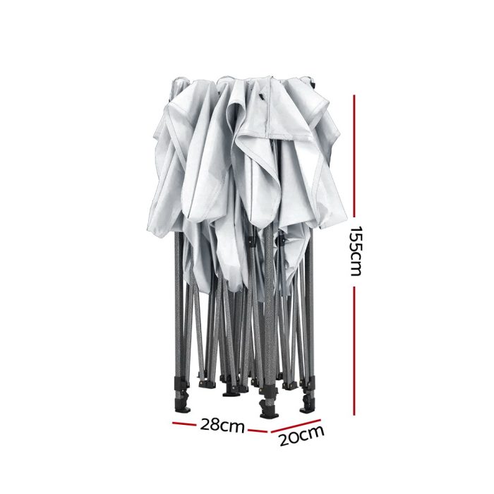 Instahut Gazebo Pop Up 3x4.5m w/Base Podx4 Marquee Folding Outdoor Wedding Camping Tent Shade Canopy White - Image 3