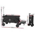 Gardeon Garden Cart with Opening Rear Black - Image 2