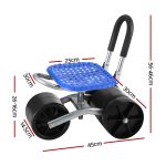 Gardeon Garden Stool Foldable with Wheels Blue - Image 2