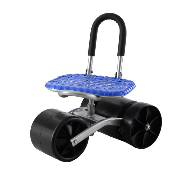 Gardeon Garden Stool Foldable with Wheels Blue - Image 3