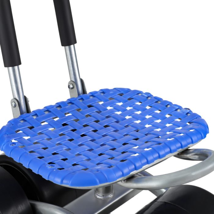 Gardeon Garden Stool Foldable with Wheels Blue - Image 4