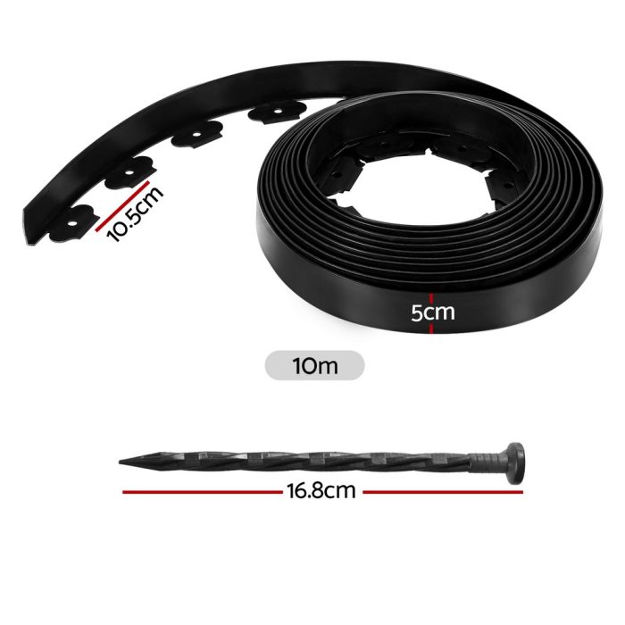 Greenfingers Garden Edging 5CM x 10M Border Support Landscape Edge Black X5 - Image 2
