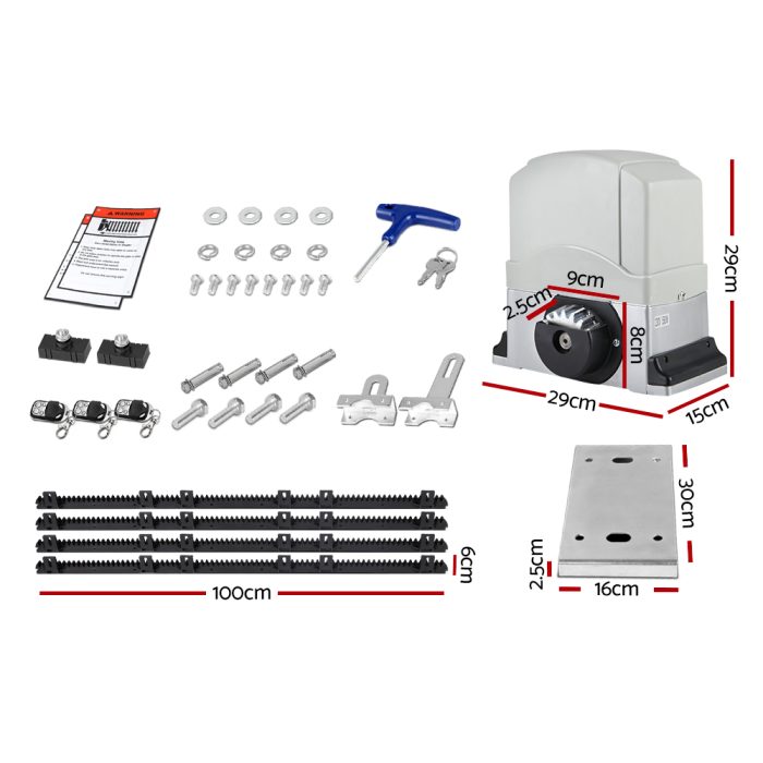 LockMaster Electric Sliding Gate Opener 800KG Keypad 4M - Image 2