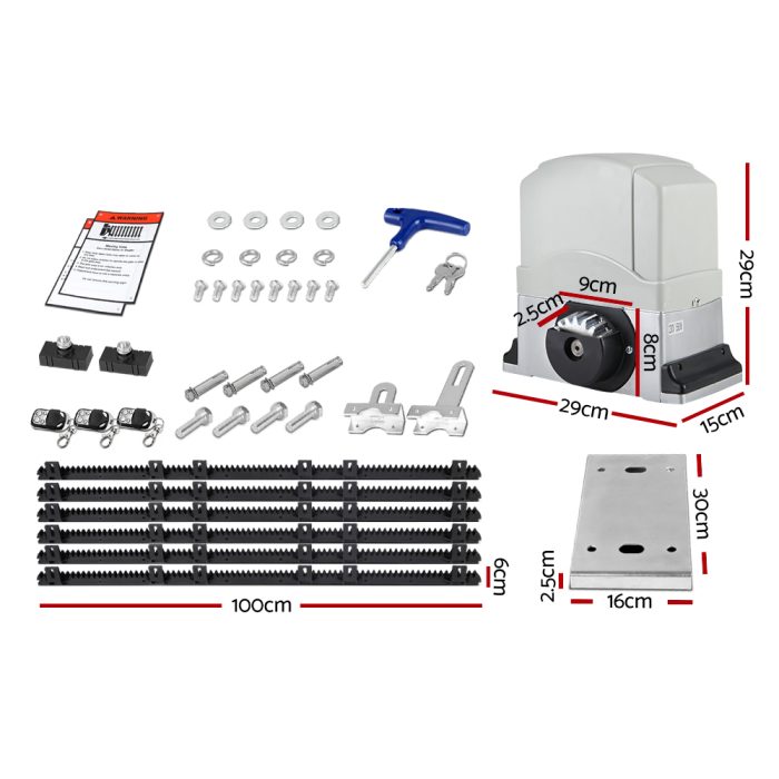 LockMaster Electric Sliding Gate Opener 800KG 6M Hardware Kit - Image 2