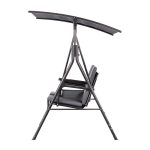 Gardeon Outdoor Swing Chair Garden Furniture Canopy Cup Holder 2 Seater Grey - Image 4