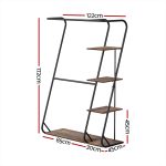 Artiss Clothes Rack Coat Stand 172cm 4-Tier Walnut - Image 2