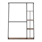 Artiss Clothes Rack Coat Stand 172cm 4-Tier Walnut - Image 3