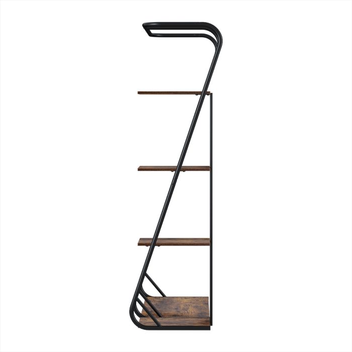 Artiss Clothes Rack Coat Stand 172cm 4-Tier Walnut - Image 4