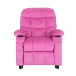 Keezi Kids Recliner Chair Pink Velvet Sofa Lounge Couch Children Charis Armchair - Image 3