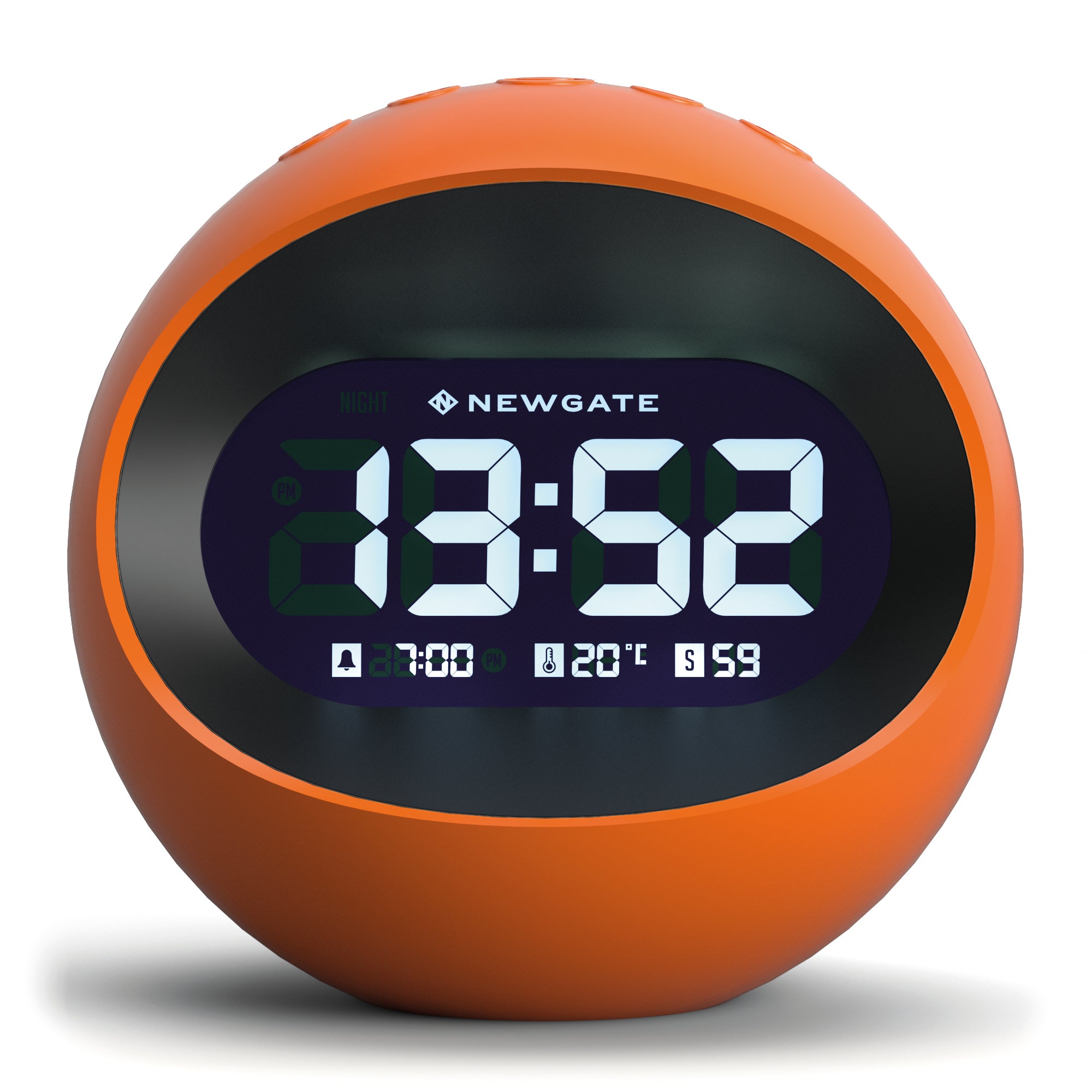 LCD-COTE3-Orange-Front Newgate Centre Of The Earth Lcd Alarm Clock Pumpkin Orange - Image 1