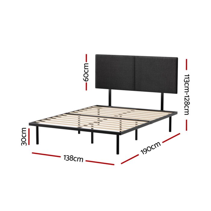Artiss Bed Frame Double Size Metal Frame NOR - Image 2