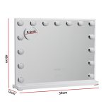 Embellir Makeup Mirror 58x45cm Hollywood Vanity with LED Light Tabletop White - Image 2