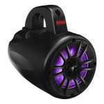 Boss Audio MRWT40RGB 4 Inch 2 Way 400W Marine Wake Tower Speakers with RGB Illumination (Multicolor)