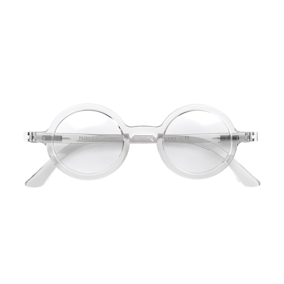 Moley-Clear-Clear-FoldedFront London Mole Moley Blue Blocker Glasses Transparent - Image 1