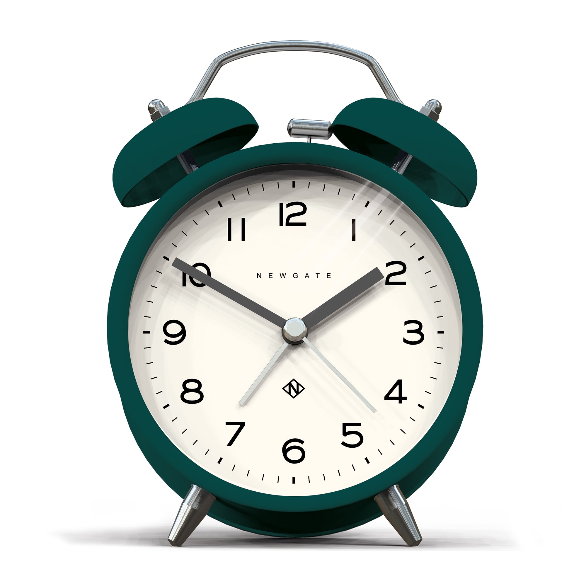 NGCBM134EDG-CharlieBell-Green-01 Newgate Charlie Bell Echo Alarm Clock Green - Image 1