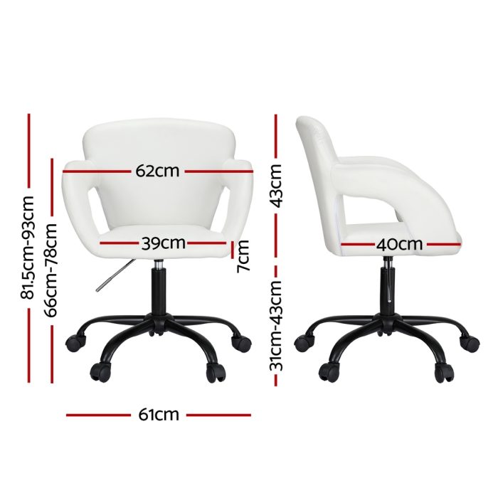 Artiss Office Chair Mid Back White - Image 2
