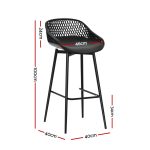 Gardeon 2PC Outdoor Bar Stools Plastic Metal Dining Chair Patio Furniture Garden - Image 2