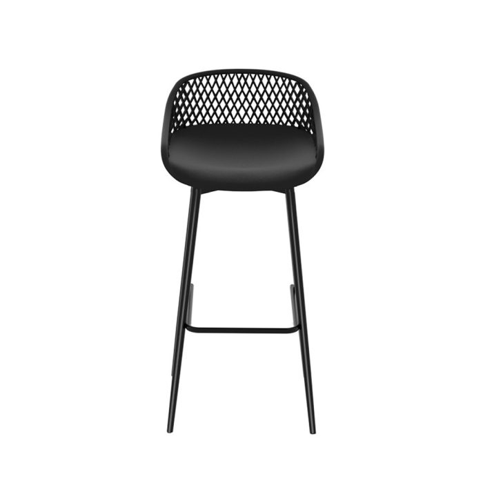 Gardeon 2PC Outdoor Bar Stools Plastic Metal Dining Chair Patio Furniture Garden - Image 3