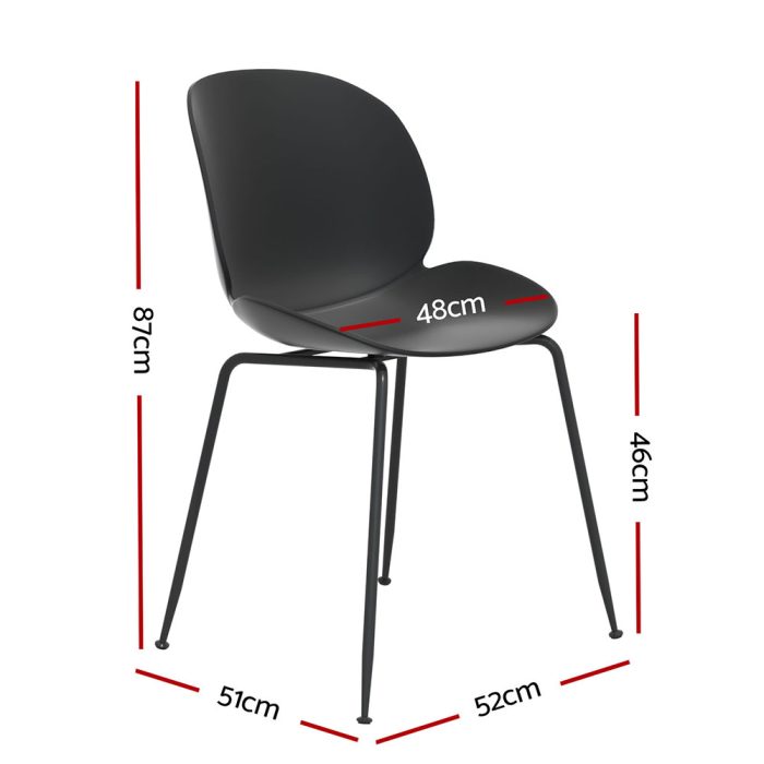 Gardeon 4PC Outdoor Dining Chairs Lounge Chair Patio Garden Furniture Black - Image 2
