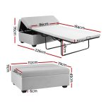 Artiss Ottoman Storage Sofa Bed 112cm Foldable Grey - Image 2