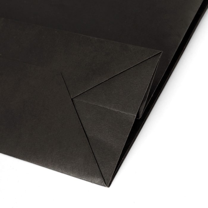 50pcs Bulk Paper Bags Pack Shopping Retail Gift Bag Reusable Fabric Handle Black - Image 3