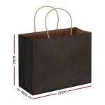 50pcs Bulk Paper Bags Pack Shopping Retail Gift Bags Reusable Soft Handle Black - Image 2