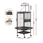 i.Pet Bird Cage Large Cages 155cm Parrot Aviary Stand-Alone Budgie Wheels Castor - Image 2