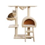 i.Pet Cat Tree Tower 100cm Plush Scratching Post Paradise Beige