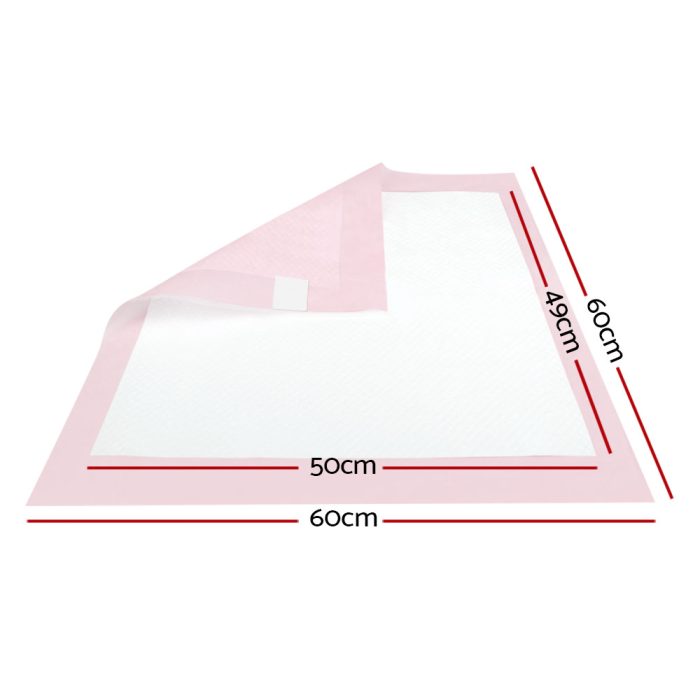 i.Pet Pet Training Pads 400pcs 60x60cm Puppy Dog Toilet Pee Indoor Super Absorbent Pink - Image 2