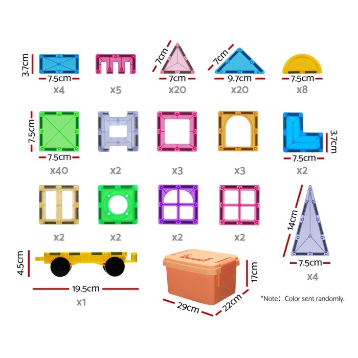 Keezi 120pcs Kids Magnetic Tiles Blocks Building Educational Toys Children Gift - Image 2