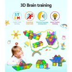Keezi 120pcs Kids Magnetic Tiles Blocks Building Educational Toys Children Gift - Image 4