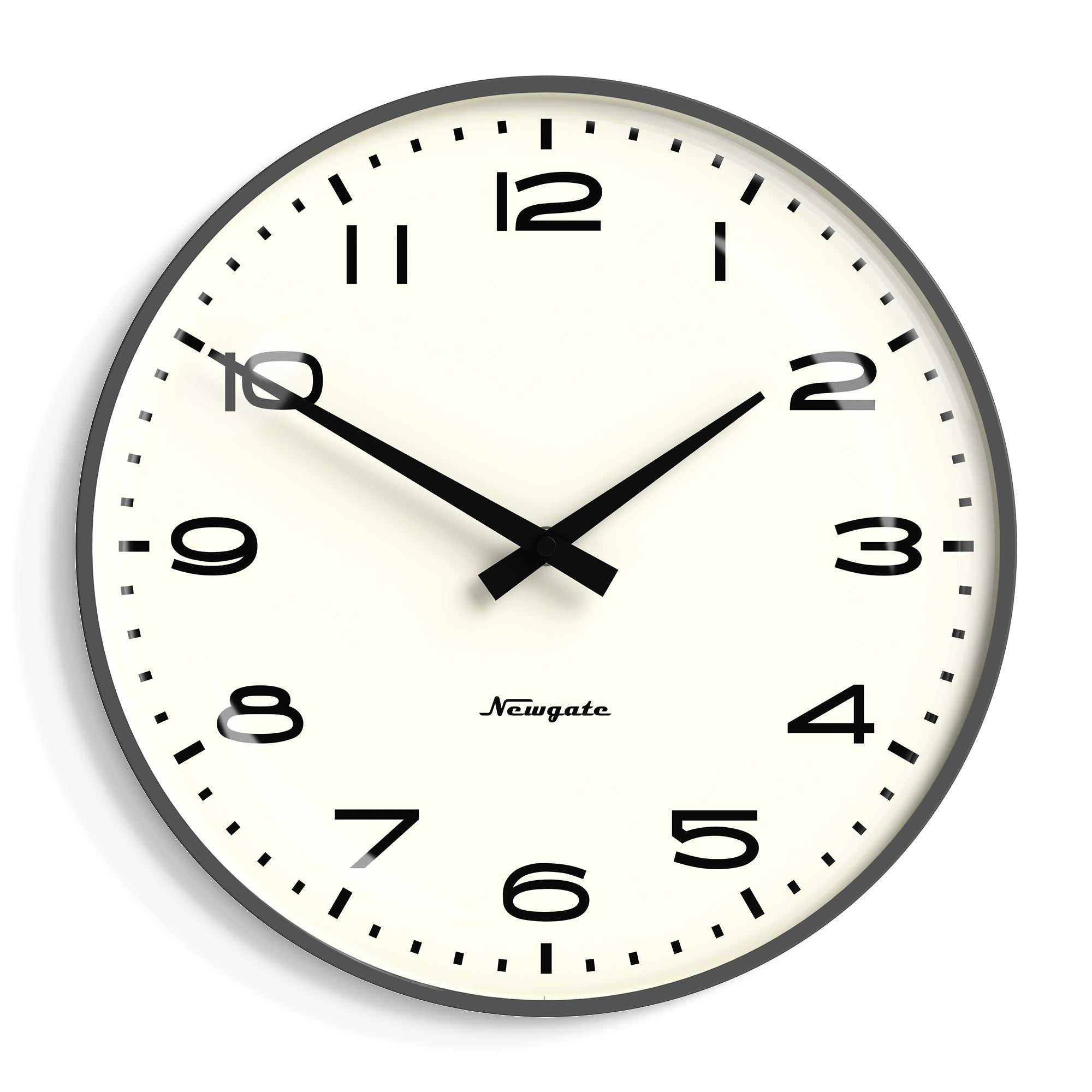 RADC254BGY-RadioCity-HarlemDial-MattBlizzardGrey-Front Newgate Radio City Wall Clock Black Arabic Dial - Matte Blizzard Grey - Image 1