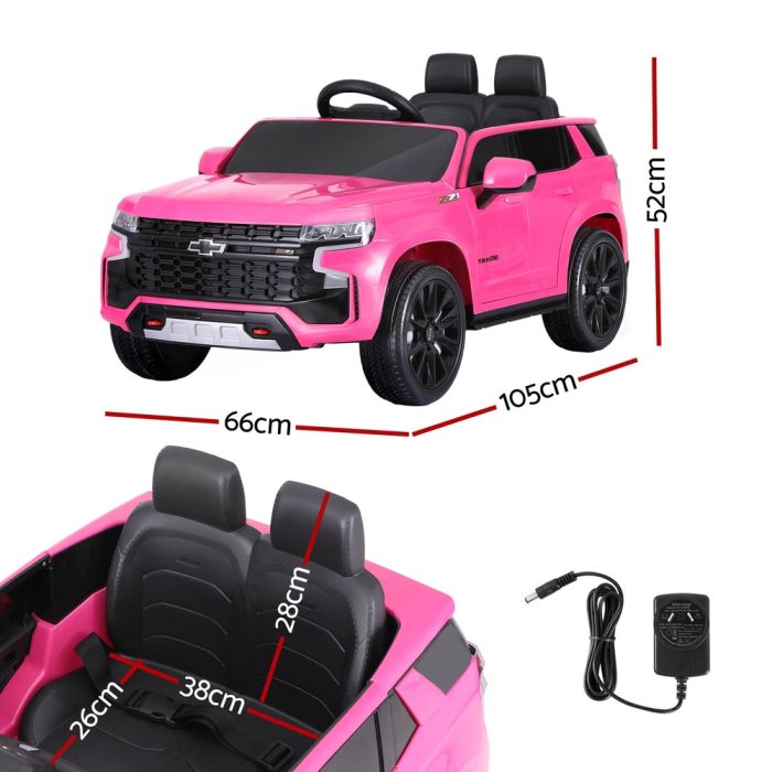 Kids Ride On Car Licensed Chevrolet Tahoe Electric Toys Horn Remote 12V Pink - Image 2