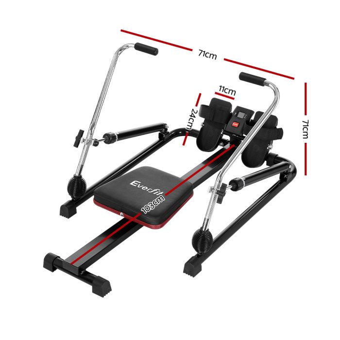 Everfit Rowing Machine 12 Levels Hydraulic Rower Fitness Gym Home Cardio - Image 2