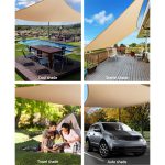 Instahut Shade Sail 2.5x3m Rectangle 280GSM 98% Sand Shade Cloth - Image 4